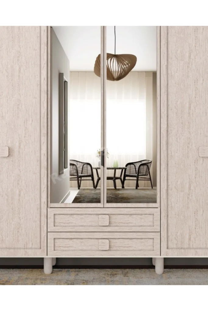 Nilüfer 6 Kapaklı Gardrop / 6 Kapılı Dolap / Komple MDF / Modern Tasarım