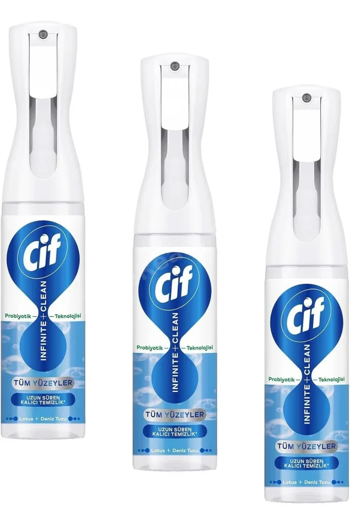 TTKTEKNOLOJİ Cif Infinite Clean Doğal Probiyotikli Anti Toz Sprey Tüm Yüzeyler İçin & Deniz Tuzu 280