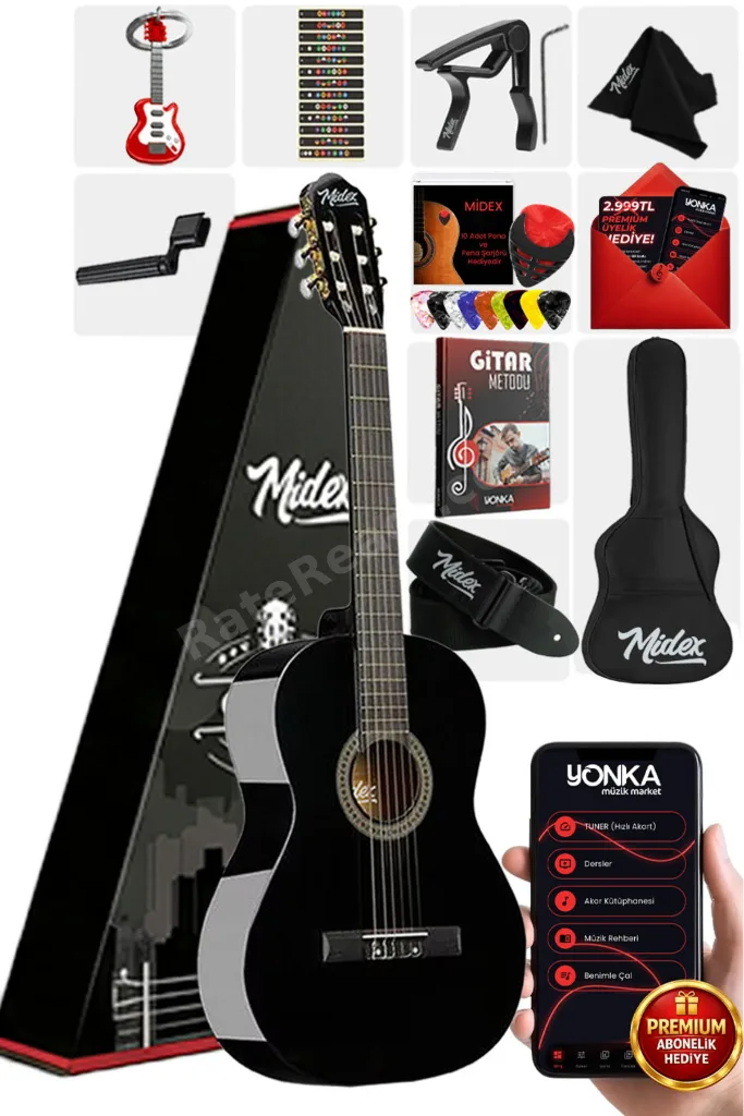 Cg-270bk Siyah Klasik Gitar 4/4 Yetişkin Boy Sap Ayarlı Full Set