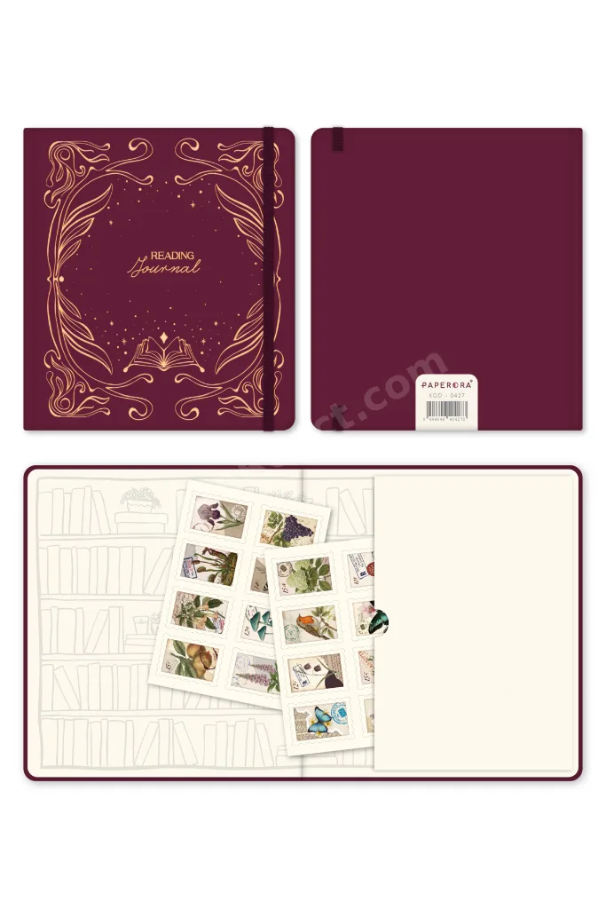Charm Takılabilen Reading Journal - Okuma Günlüğü 18x20 cm Bordo