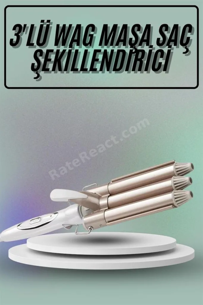 ShopletSell Saç Şekillendirici Wag Maşa Üçlü Yüksek Isı Ayarlı Seramik Kaplama 1274129