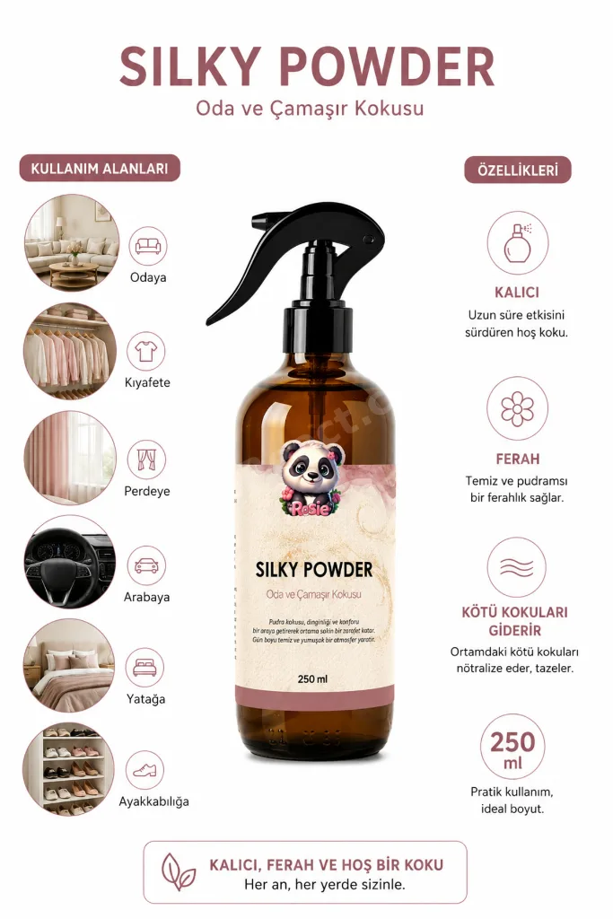3 adet Silky Powder Oda ve Çamaşır Spreyi 250 ml