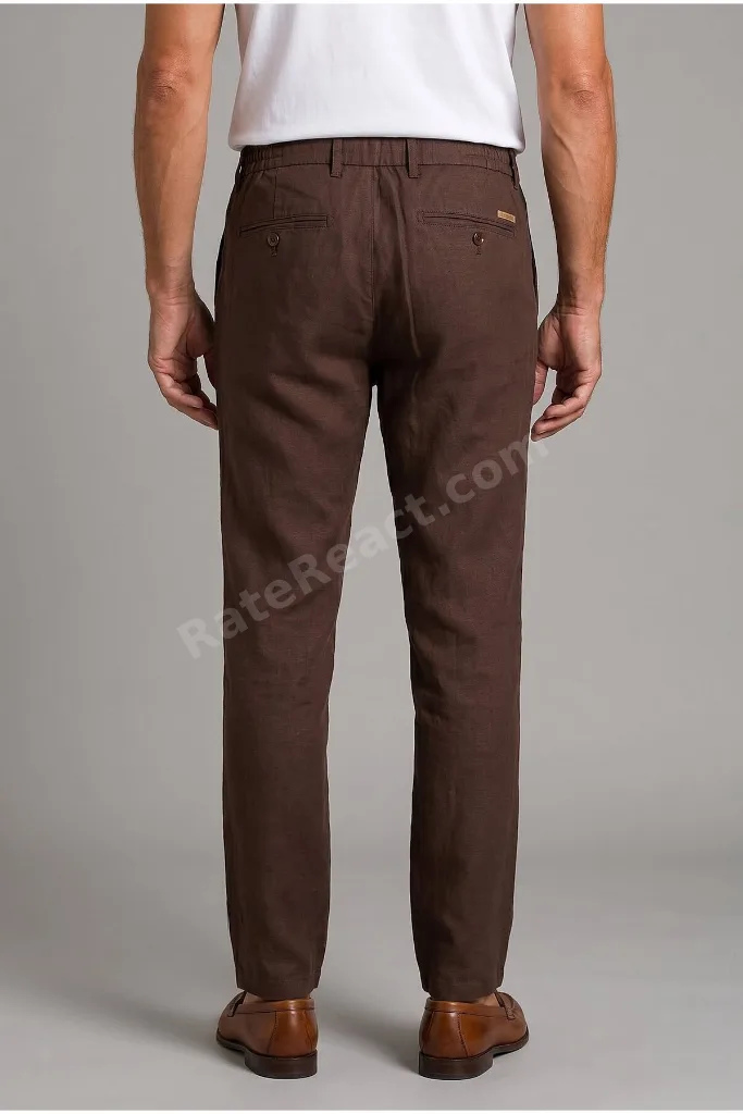 Kahve Keten Jogger İpli Spor Pantolon