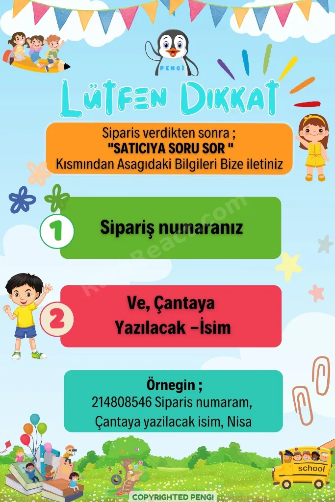 [ İSTEDİĞİNİZ İSMİ YAZIYORUZ ] Sevimli Tavşanlar 0-8 Yaş Çocuk Sırt Çantası, Anaokulu-kreş Çantası