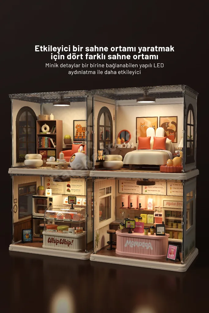 Minyatür Sahneler Yatak Odası maket seti (80 Parça)