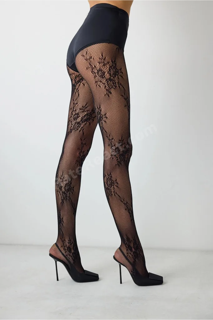 Roses Fishnet Lace - Şık Gece Külotlu Çorap