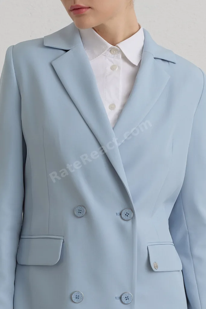 Kruvaze Blazer Ceket - Açık Mavi