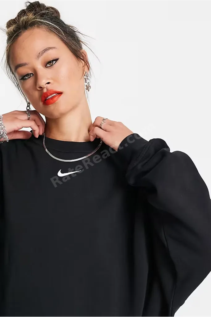 Sportswear Phoenix Fleece Oversize Kesim Siyah Kadın Sweatshirt