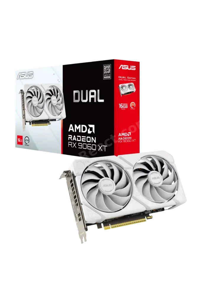 DUAL AMD Radeon RX 9060XT 16GB DUAL-RX9060XT-16G-WHITE GDDR6 128Bit DX12 Gaming (Oyuncu) Beyaz