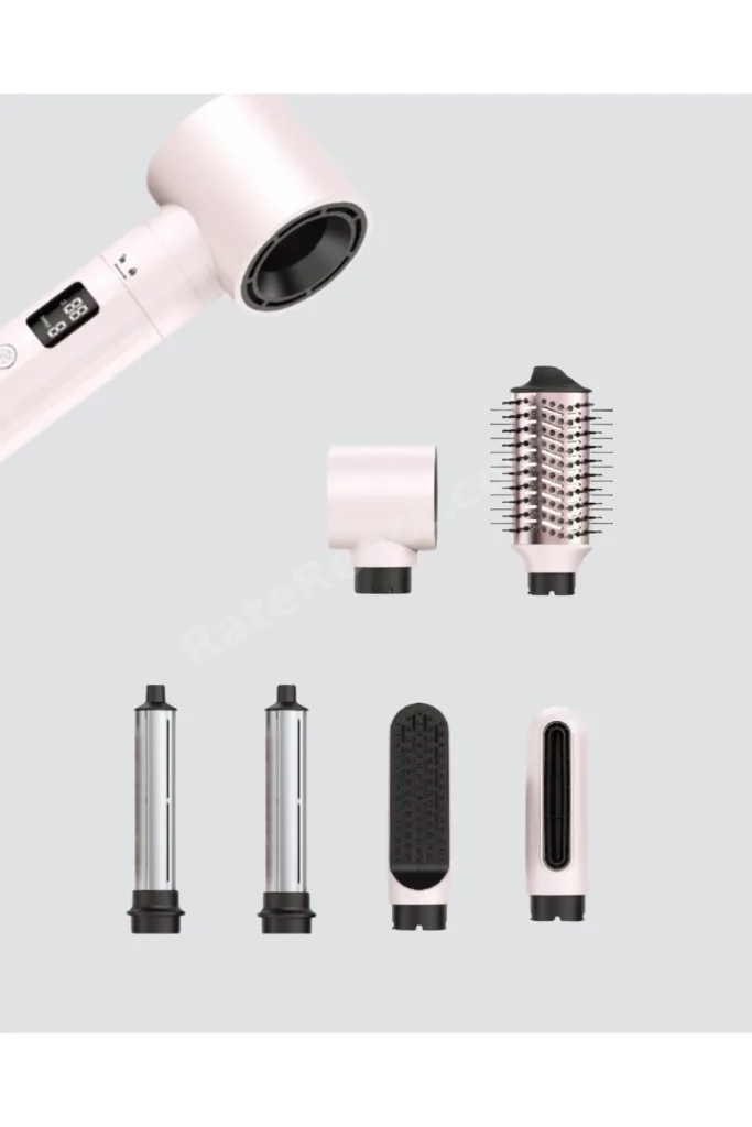ShopletSell 6-in-1 Saç Şekillendirme Seti Yüksek Hızlı Motor Negatif İyon LCD Ekran 1274129