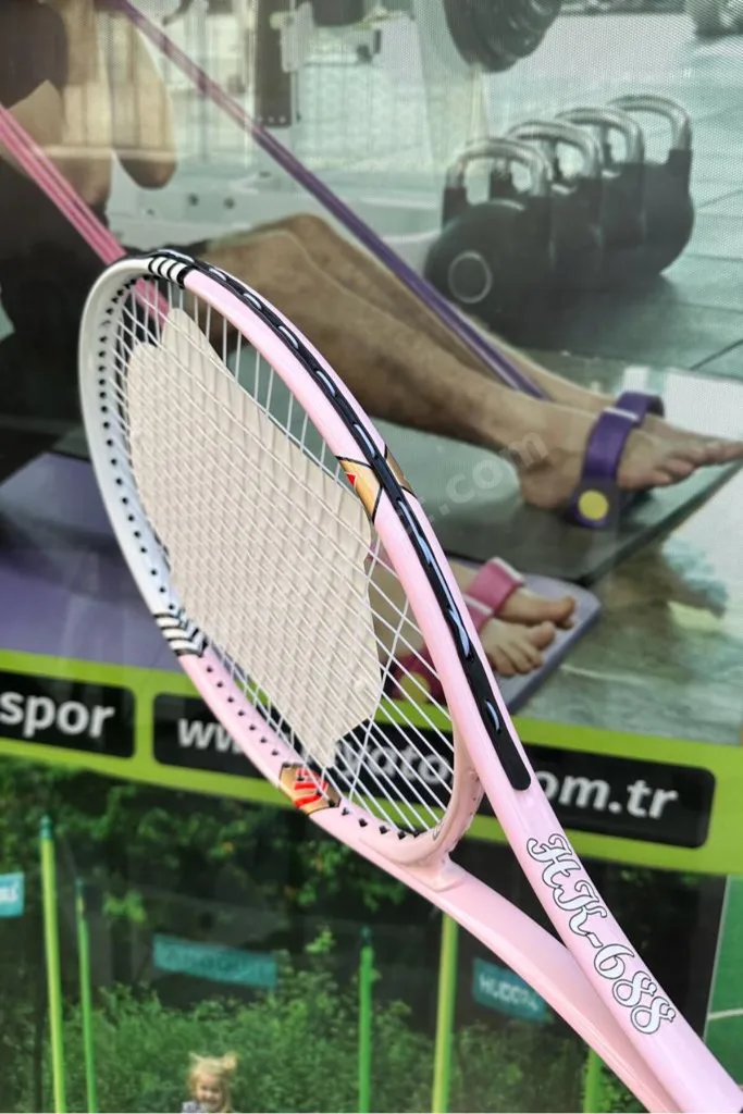 Pro Tenis Raketi 27 İnç Pembe Yüksek Kalite Düşük Sarsılma