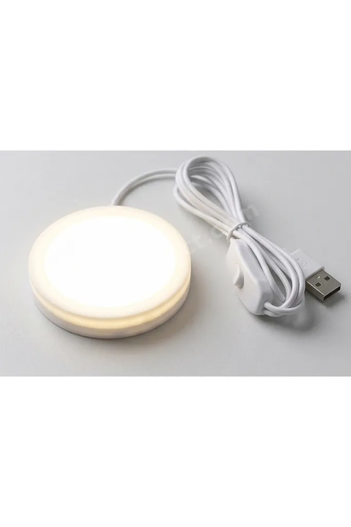 Collection 3D Yazıcı Uyumlu LED Lamba Donanım Kiti - (Bambu Lab MH001 Uyumlu) - 1 Metre USB Kablolu, Butonlu 5V 10W 5000K Doğal Beyaz