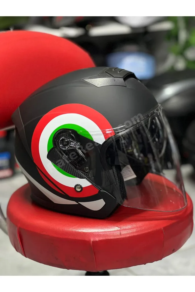 Bluetooth İnterkom Destekli Güneş Gözlüklü Açık Kask - Yazlık Motorcu Kaskı