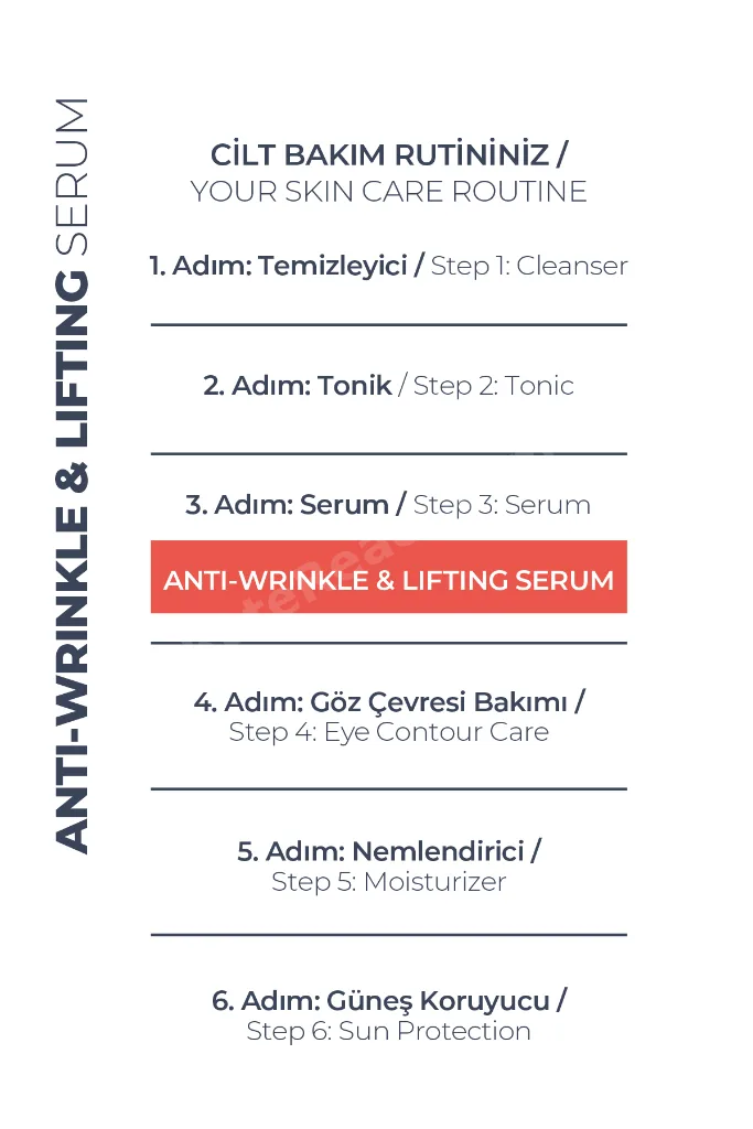 Retinol Serum - Kırışıklık ve Sarkma Karşıtı Anti Wrinkle & Lifting Serum - D-panthenol, Niacinamide
