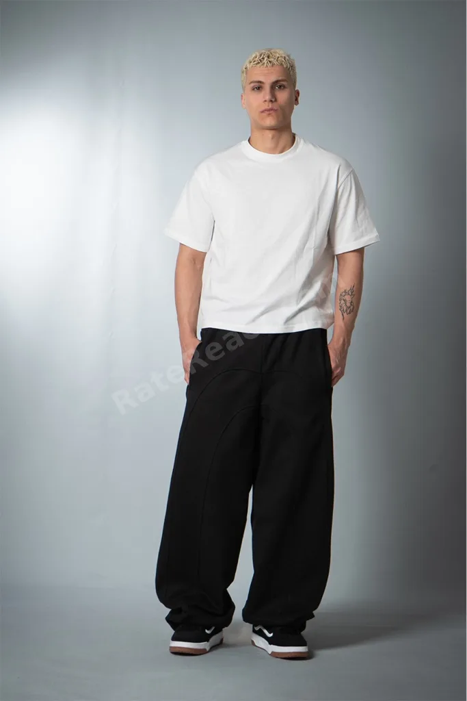 Gravity Black Stoperli Super Baggy Erkek Eşofman Altı