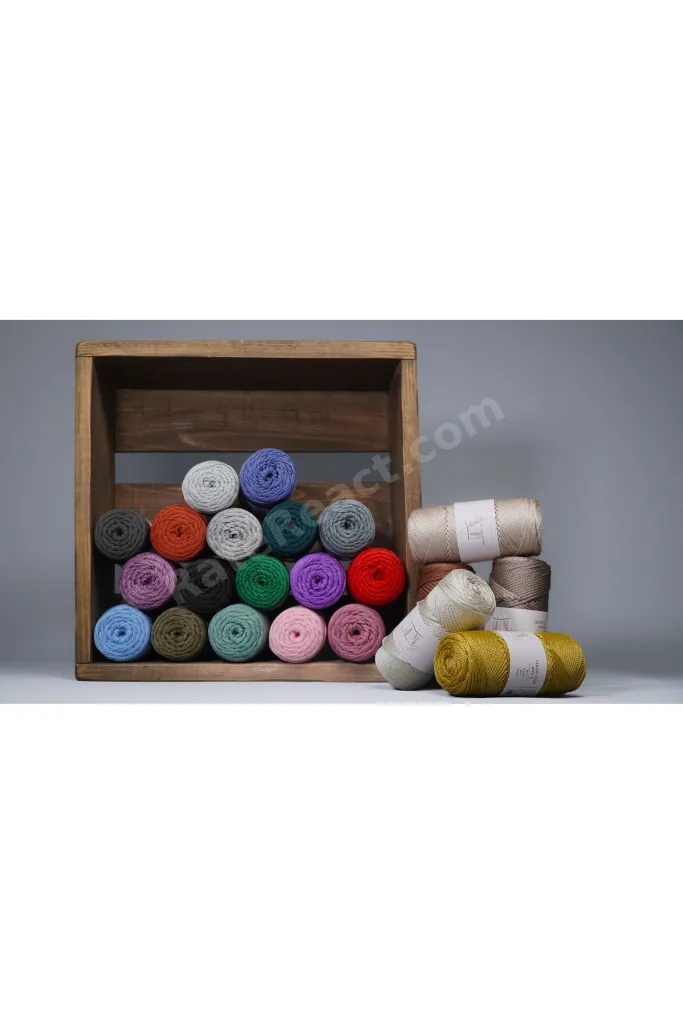Premium 100 gr 120m Polyester Makrome Ipi Sütlü Kahve 2mm Supla Ip Ve Çanta Ipliği