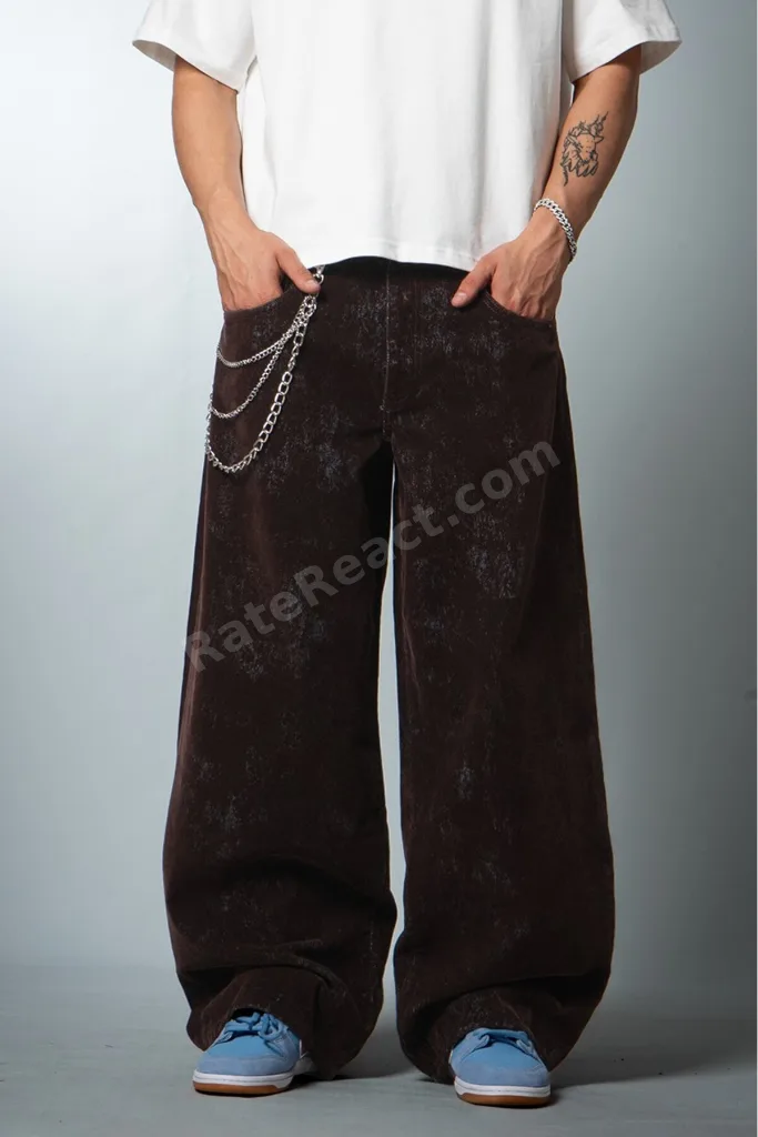 Midnight Velvet Wide Leg Super Baggy Erkek Jean Pantolon