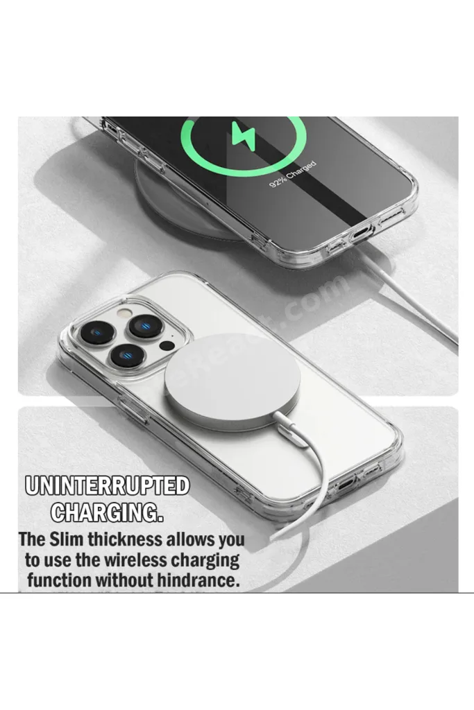 (İçi ve Dışı Jelatinli) iPhone 11 Kılıf Magsafe Wireless Köşe Koruma Darbe Emici Şeffaf Sert Silikon