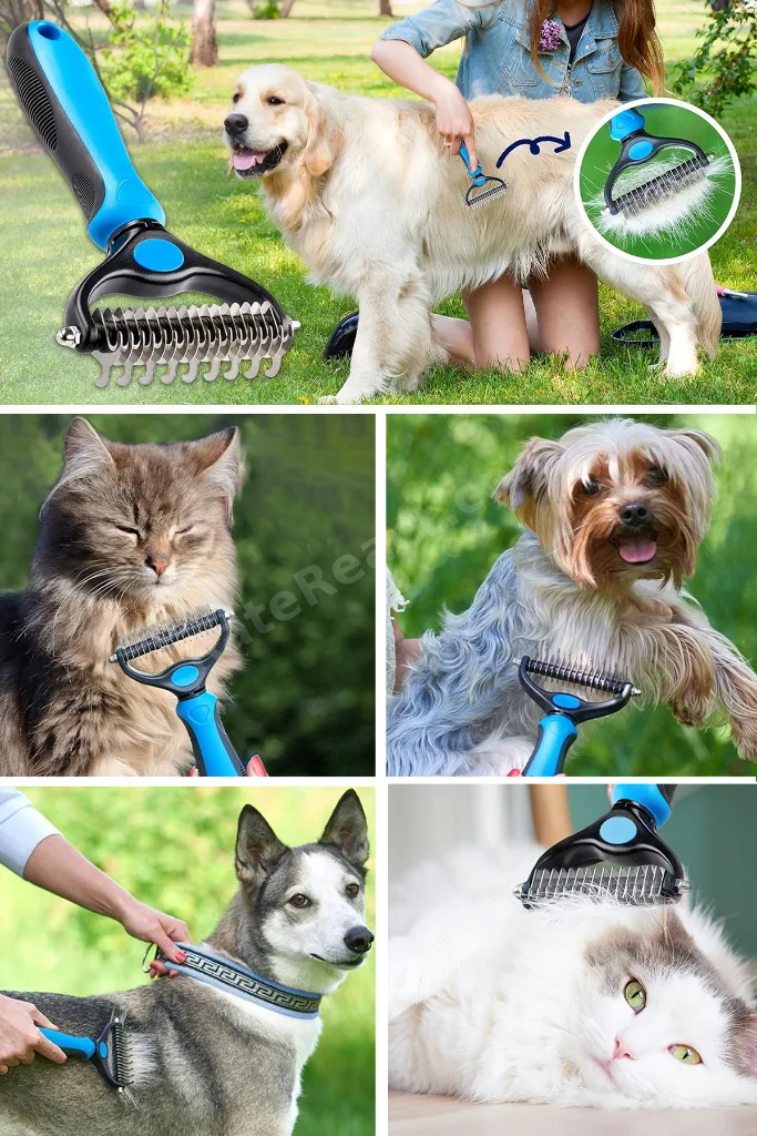Plastik Saplı Ergonomik Metal Uçlu Kedi Köpek Kıtık Tüy Topak Açıcı Tarak Tüy Bakım Tarağı 1 Adet