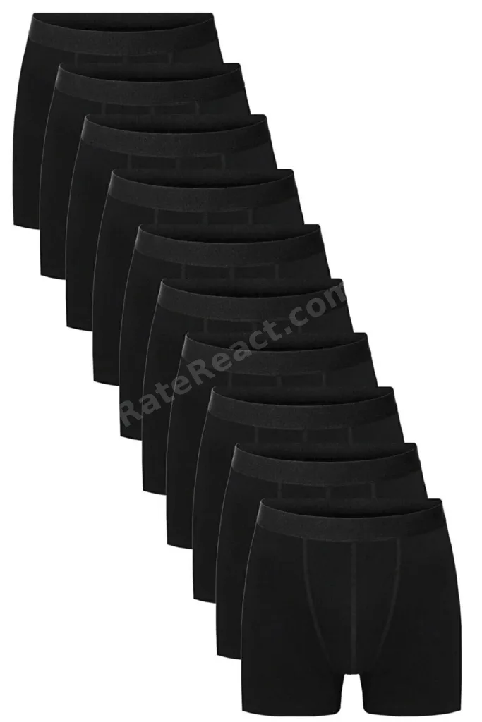 Erkek Siyah  10'lu Premium Likralı Boxer