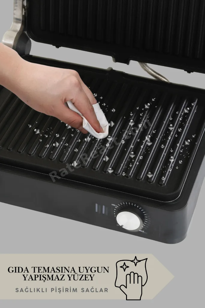 Primo Tost Makinesi | 2000W Güç | Yapışmaz Plaka | Yağ Hazneli Termostatlı Tost Makinası