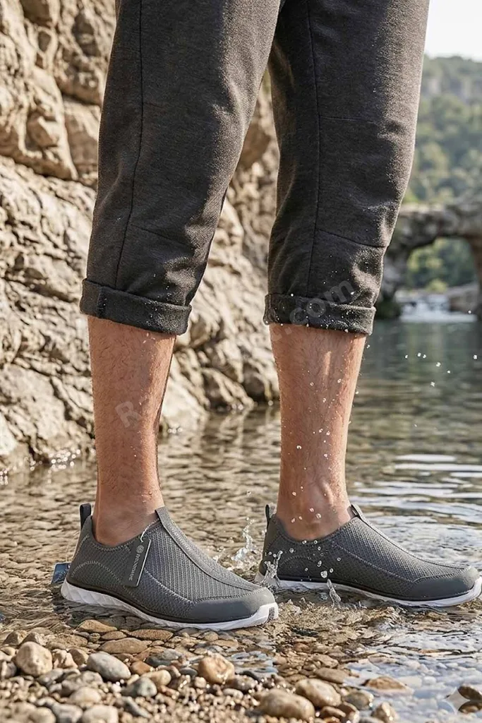 Erkek Siyah/Gri Deniz Ayakkabısı Hafif Aqua Spor Ayakkabı