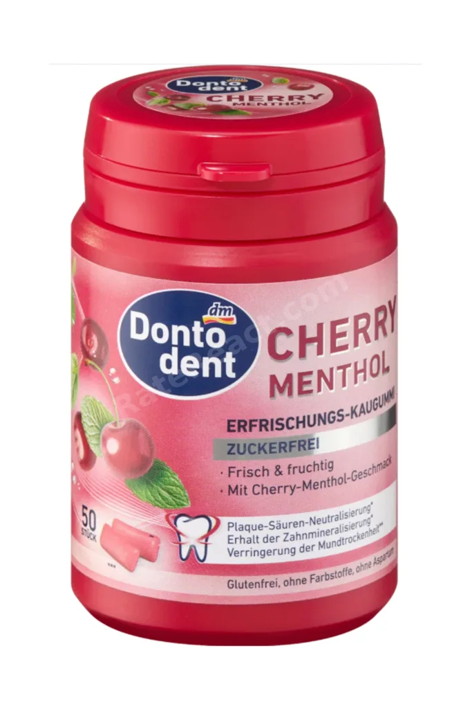 Cherry Menthol Şekersiz Çiğneme Sakızı Kiraz ve Mentol Aromalı 50 Adet