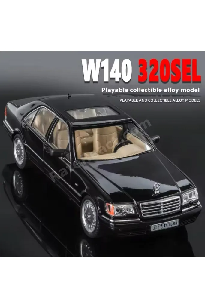 Mercedes Benz S320L Siyah Diecast Model Araba Mercedes Benz W140 320SEL Makam Arabası