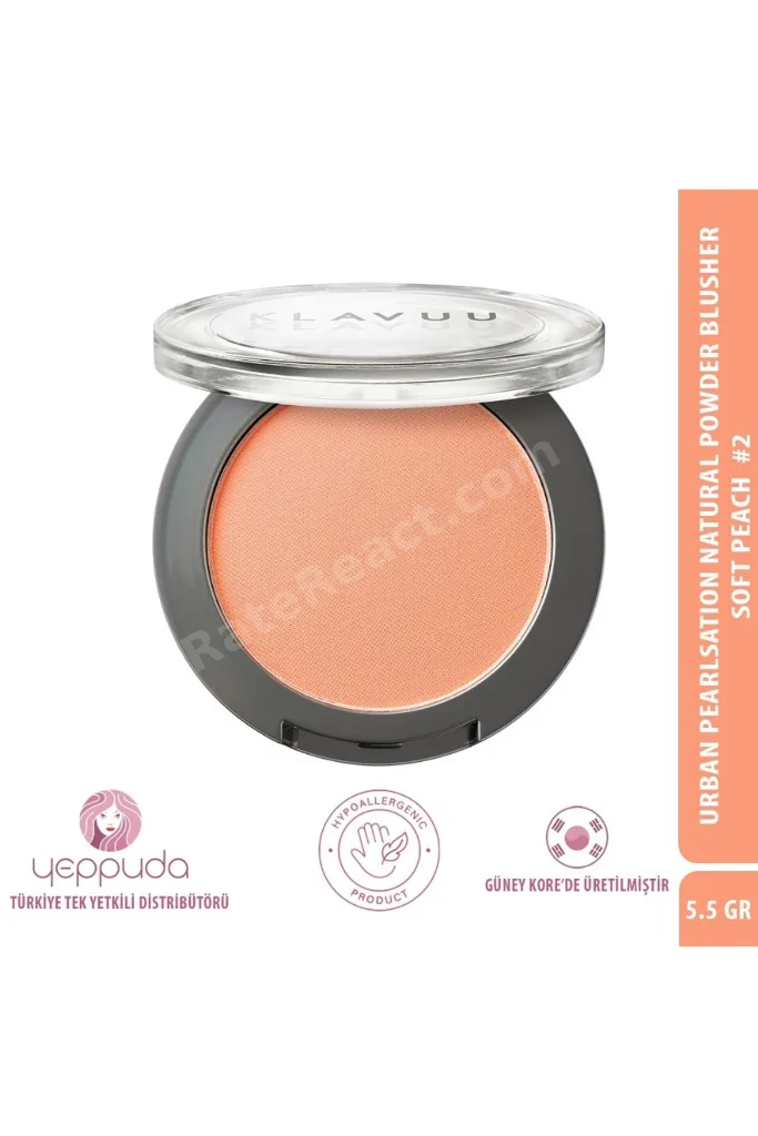 Kore Inci Özü Içeren, Doğal Ve Pürüzsüz Görünüm Sağlayan Allık 02 Soft Peach Powder Blusher