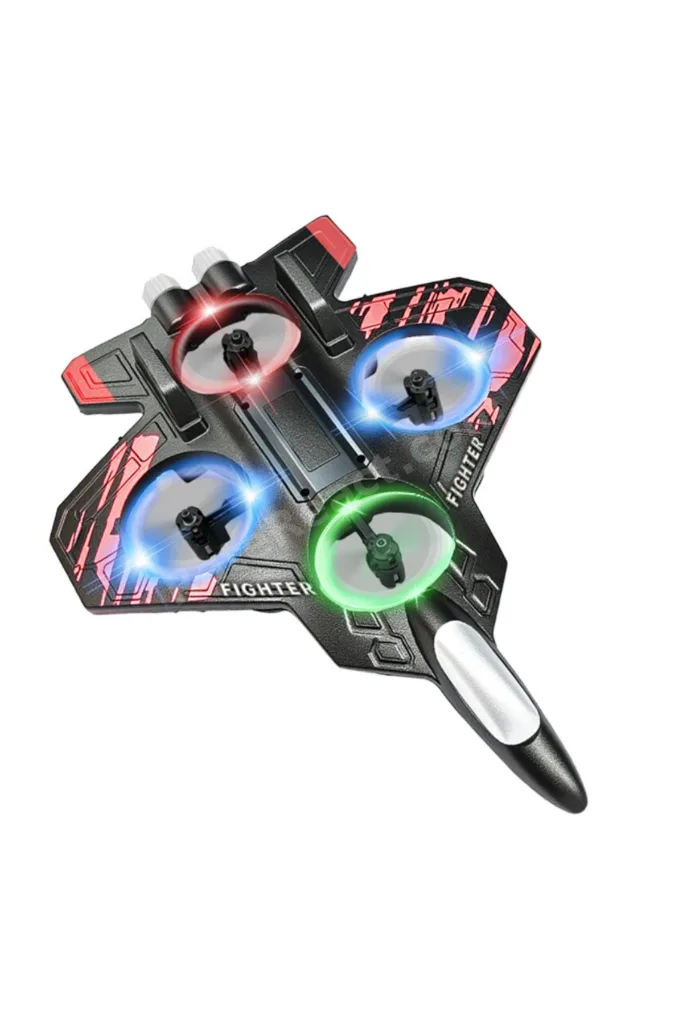 SEMEGLBL LED Işıklı Fighter Jet Tasarımlı Drone Uzaktan Kumandalı Akrobatik (204050) Oyuncak Uçak