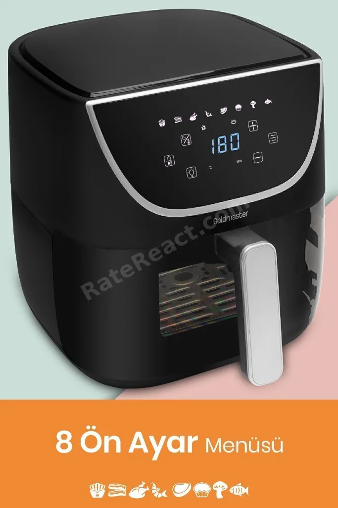 Gustofry  Xl Dokunmatik Cam Kapaklı Hazne Aydınlatmalı Airfryer Sıcak Hava Fritözü