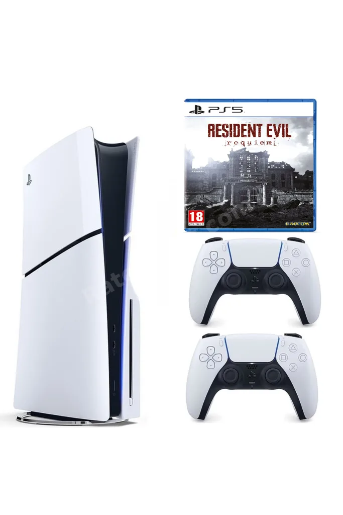 Playstation 5 slim Cdli versiyon + 2.kol Dualsense + Resident Evil Requiem( İthalatçı Garantili )
