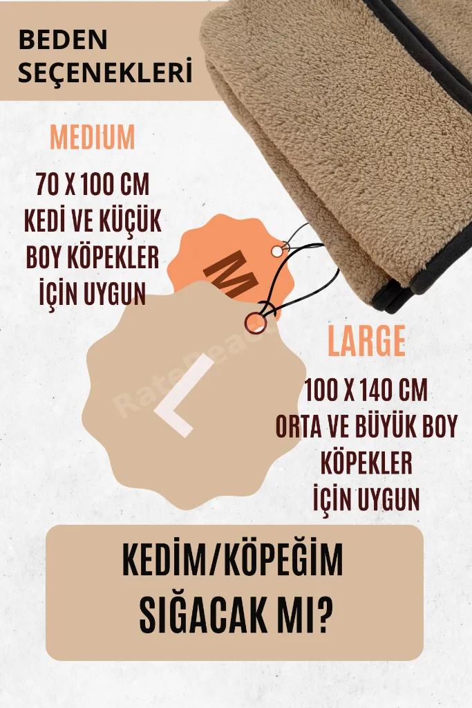 Çift Katlı, Yıkanabilir Kedi ve Köpek Battaniyesi