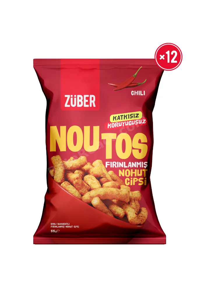 Noutos Chili Fırınlanmış Nohut Cipsi 55g x 12 Adet
