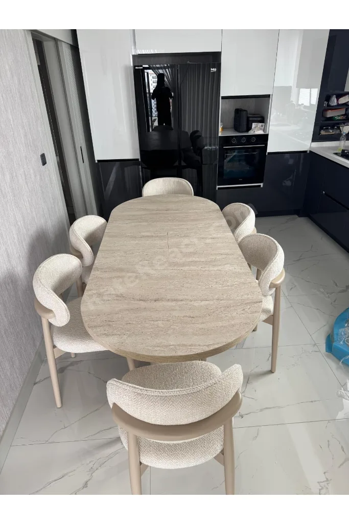 Bohem Masa Takımı Ahşap Açılır Masa Takımı 6 Kişilik Masa Sandalye Takımı İskandinav Takım