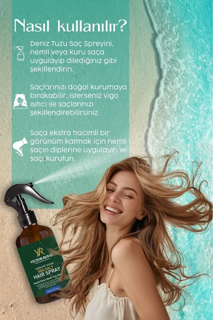 Hacim Ve Dolgunluk Veren Deniz Tuzu Saç Spreyi 250 ml