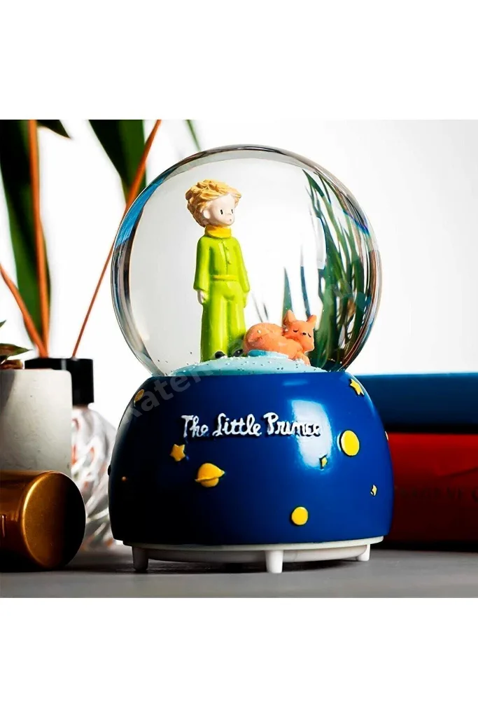 Little Prince Küçük Prens Işıklı Müzikli Kar Taneli Orta Boy Kar Küresi Model