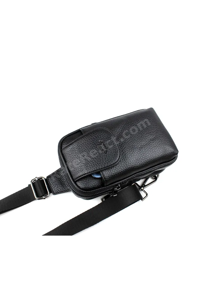 Erkek Siyah Omuz Çantası Göğüs Çantası Body Bag Çanta