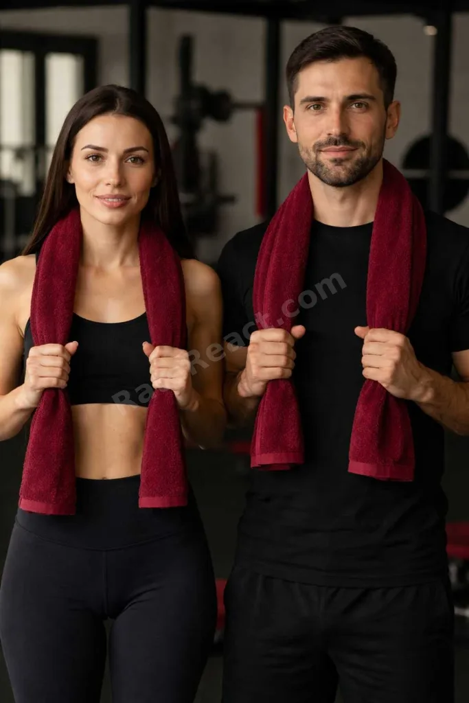 Bordo Fitness-Spor Havlusu 2 Adet -Hızlı Kuruyan-Kuaför ve Berber Havlusu 50*90 cm