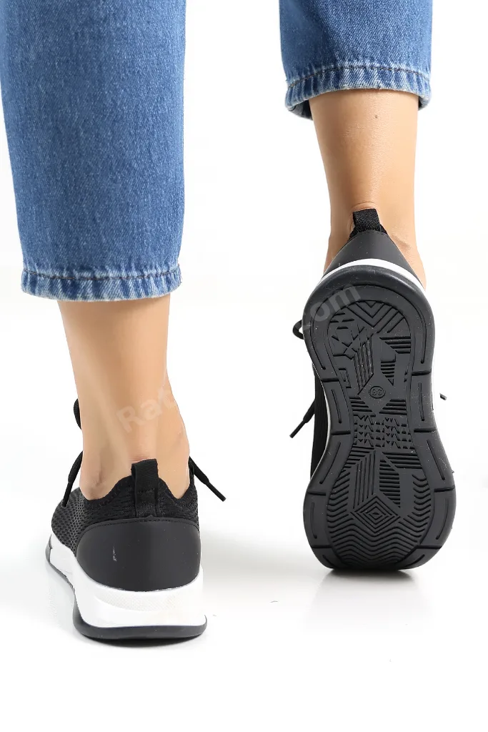 Siyah File Detaylı Sneaker Ayakkabı Günlük - Renk Seçenekleri Ile