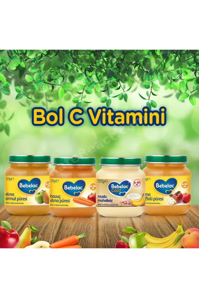 Elma Şeftali Püresi Kavanoz Maması 125 Gr