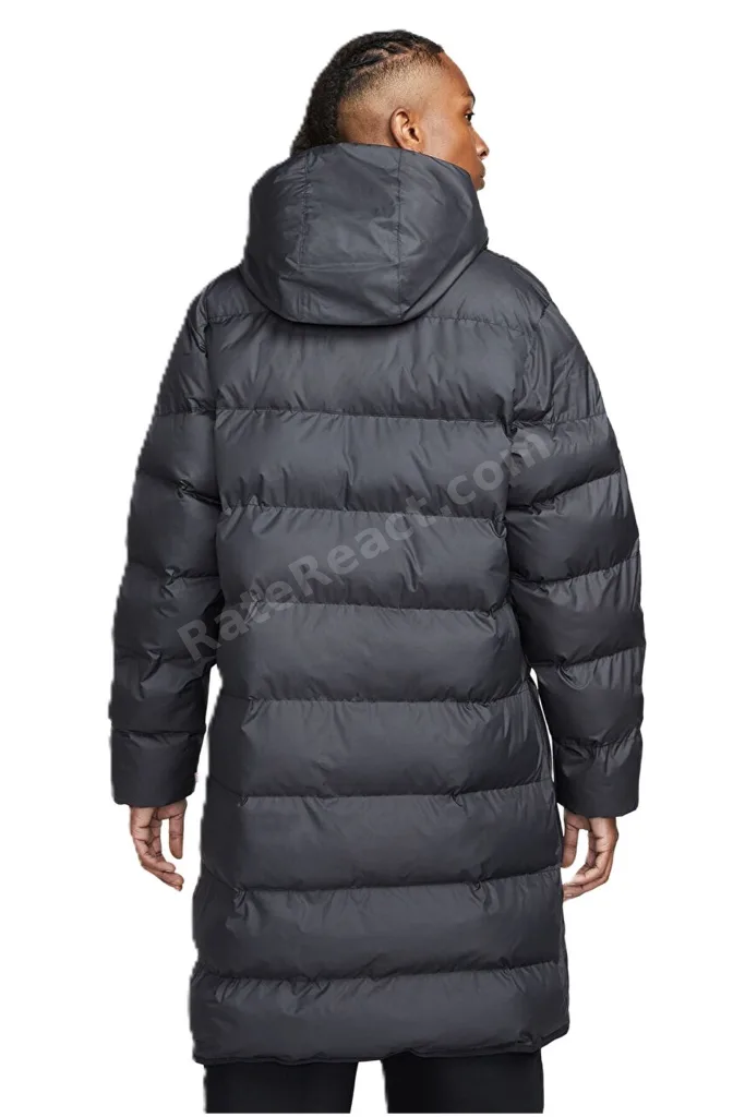 Stormfit Windrunner Primaloft Synthetic Fit Parka Rahat Kalıp Sabit Kapüşonlu Erkek Parka Siya