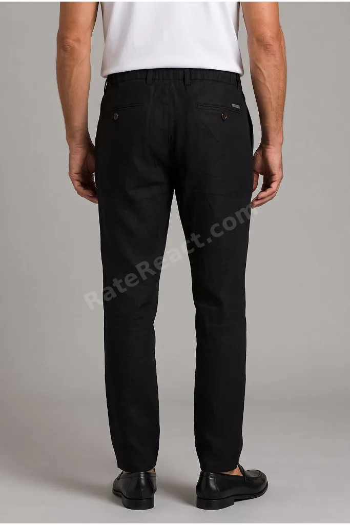 Siyah Keten Jogger İpli Spor Pantolon
