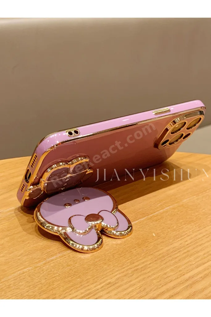 Samsung Galaxy A55 Uyumlu Kılıf Sevimli Cute Cat Standlı | Lazer Silikon Kapak