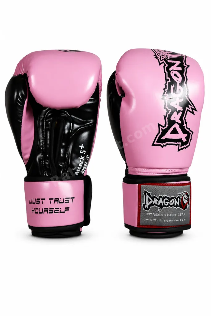 Attack Boks Eldiveni Kick Boks Muay Thai Pembe Boks Eldiveni Bandaj Ve Dişlik 3'lü Set