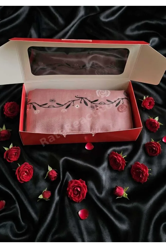 Rawnak Desenli Soft Şal – Premium Hediye Kutulu Kadın Şal