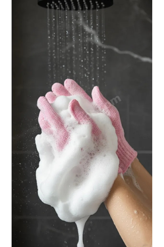 2’li Banyo Kese Peeling Eldiven Seti Pembe