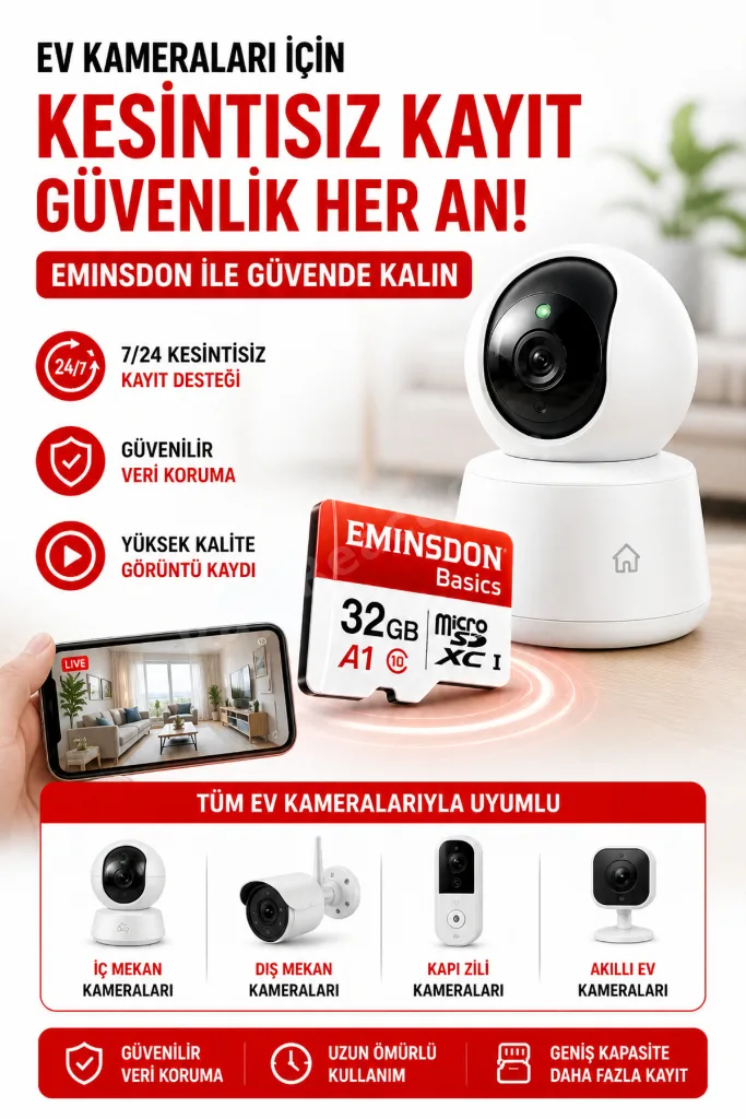 32GB Hafıza Kartı Mini Kamera Ev Araç Güvenlik Kamerası Uyumlu Telefon Micro SD Class10