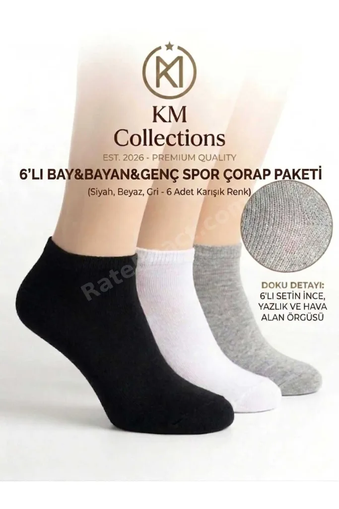 6'lı Ekonomik Paket Bay&&Genç Patik Çorap