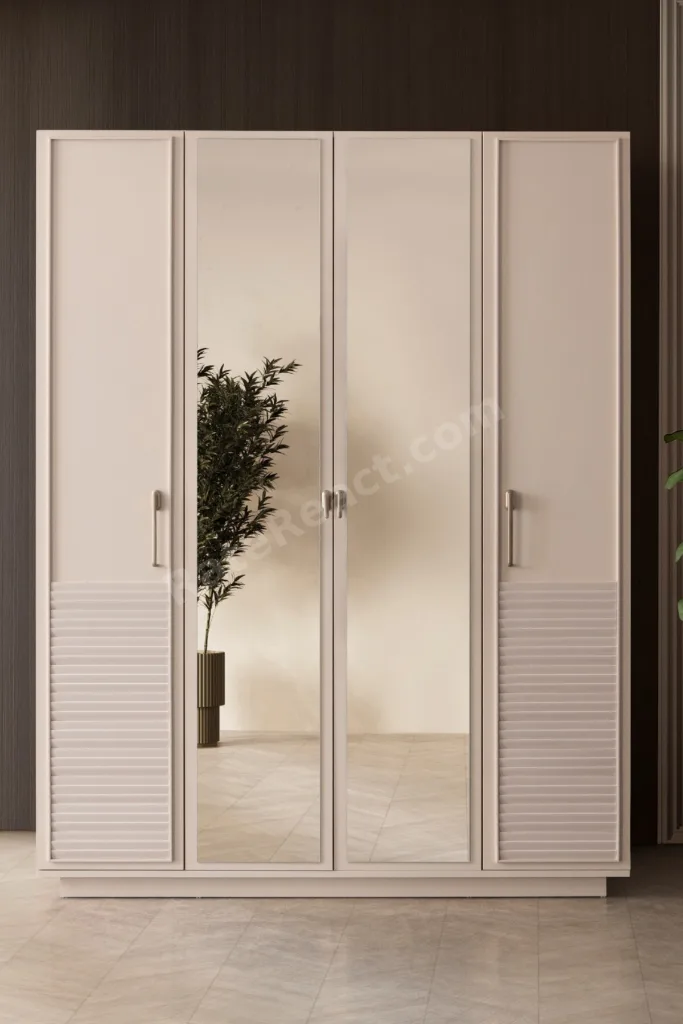 Vela Genç Odası Takımı - 4 Kapaklı Aynalı Dolap, Çalışma Masası, Şifonyer, Komodin